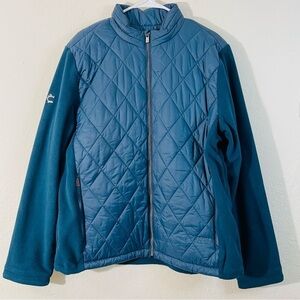 Louis Castel Quilted Puffer Jacket Men Size XL Teal Pockets Outdoor